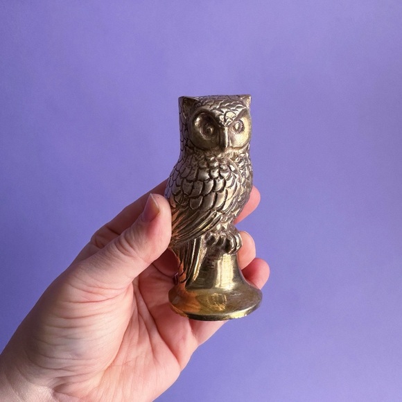 Other - Solid Brass Owl Figurine for Bird Lovers